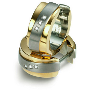 Boccia Titanium Pozlacené titanové náušnice s brilianty 0560-04