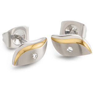 Boccia Titanium Pozlacené titanové náušnice s diamantem 05044-04