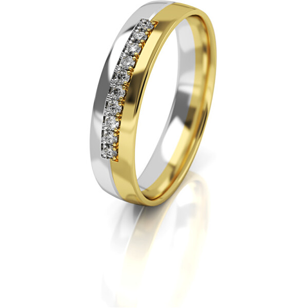 Art Diamond Dámský bicolor snubní prsten ze zlata AUG318 52 mm