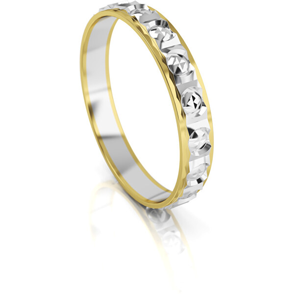 Art Diamond Pánský bicolor snubní prsten ze zlata AUG303 62 mm