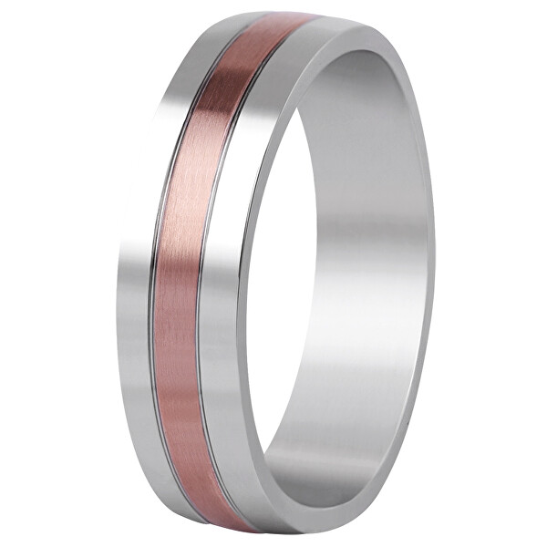 Beneto Bicolor snubní prsten z oceli SPP10 58 mm