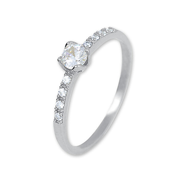 Brilio Něžný prsten z bílého zlata s krystaly 229 001 00858 07 52 mm
