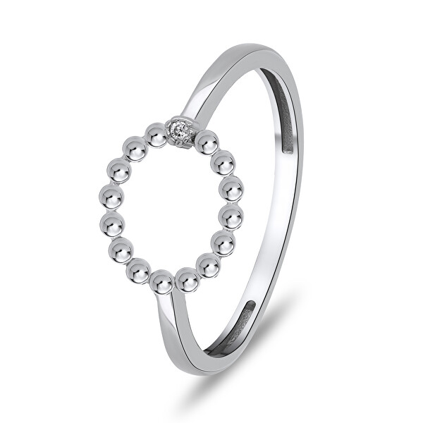 Brilio Silver Moderní dámský prsten s čirým zirkonem RI009W 54 mm