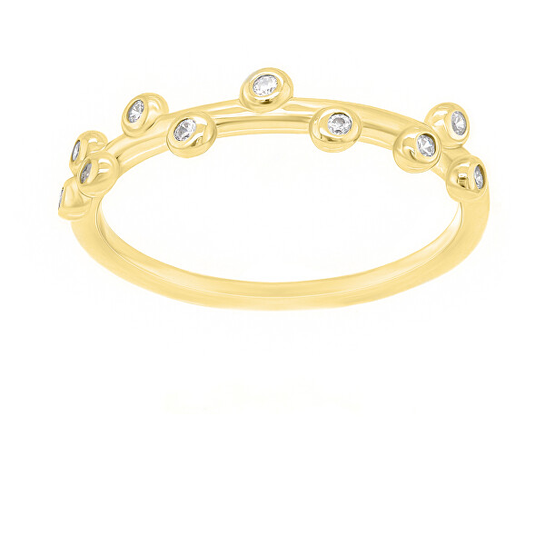 Brilio Silver Okouzlující pozlacený prsten se zirkony GR107Y 54 mm