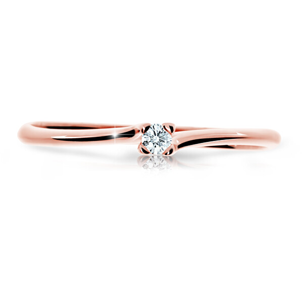 Cutie Diamonds Třpytivý prsten z růžového zlata s briliantem DZ6733-2948-00-X-4 48 mm