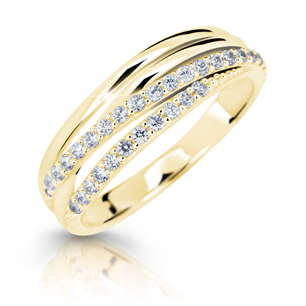 Cutie Jewellery Třpytivý prsten ze žlutého zlata Z6716-3352-10-X-1 60 mm