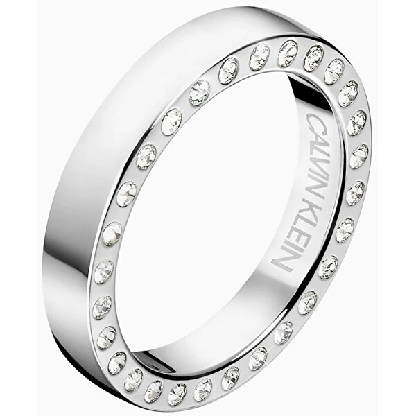 Calvin Klein Luxusní ocelový prsten s krystaly Hook KJ06MR0403 50 mm