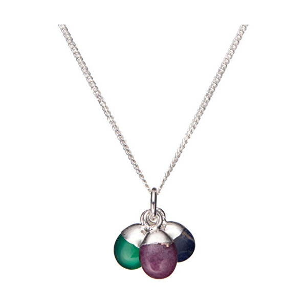 Decadorn Stříbrný náhrdelník s polodrahokamy - ochrana, stres a inspirace (řetízek, přívěsek) - SLEVA