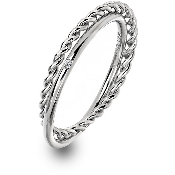 Hot Diamonds Luxusní stříbrný prsten s pravým diamantem Jasmine DR210 60 mm