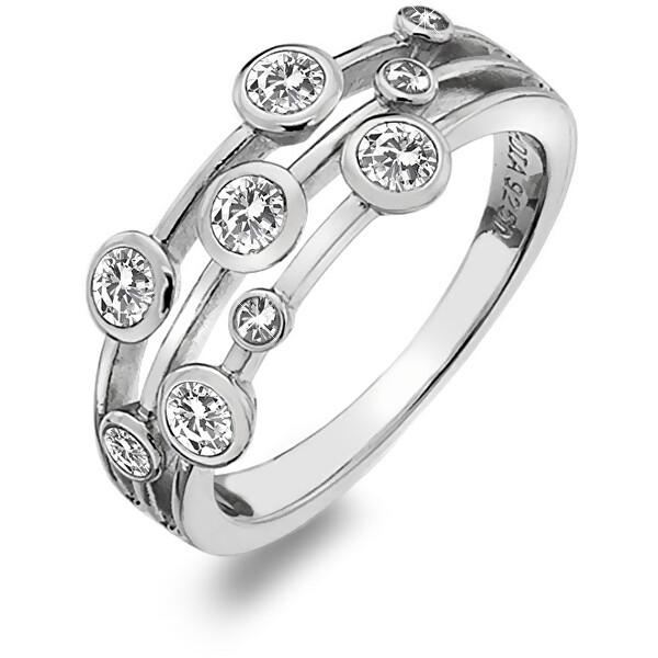 Hot Diamonds Luxusní stříbrný prsten s topazy a diamantem Willow DR207 59 mm