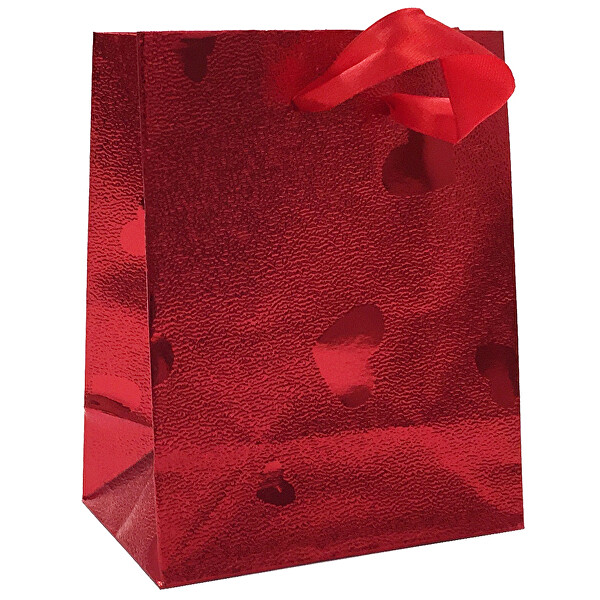 JK Box Červená dárková taška se srdíčky HT-5/A7