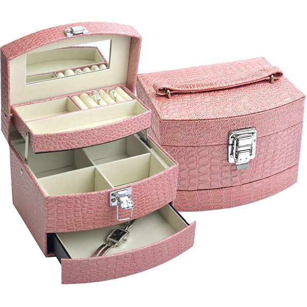 JK Box Růžová šperkovnice SP-304/A5/N