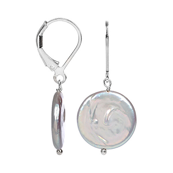 JwL Luxury Pearls Stříbrné náušnice s pravou šedou perlou JL0273