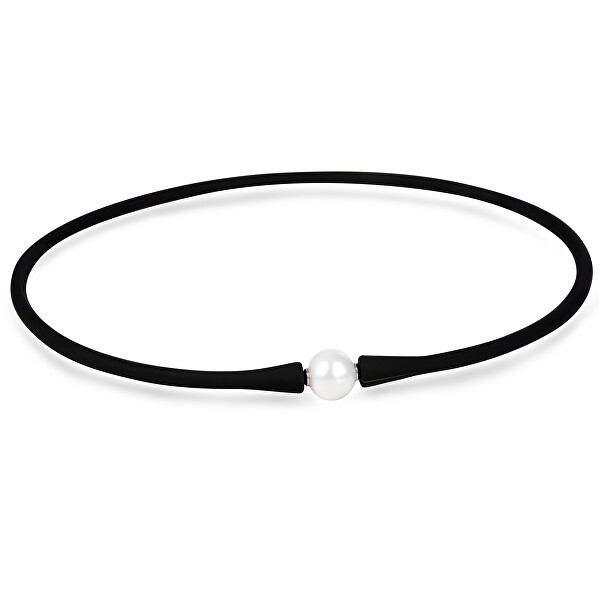 JwL Luxury Pearls Sportovní perlový náhrdelník černý JL0345