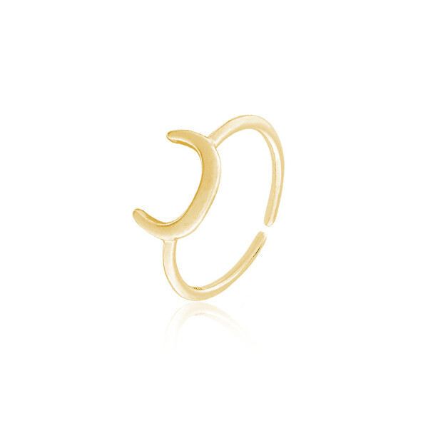 JVD Jemný pozlacený prsten s půlměsícem SVLR0208XH2GO 55 mm