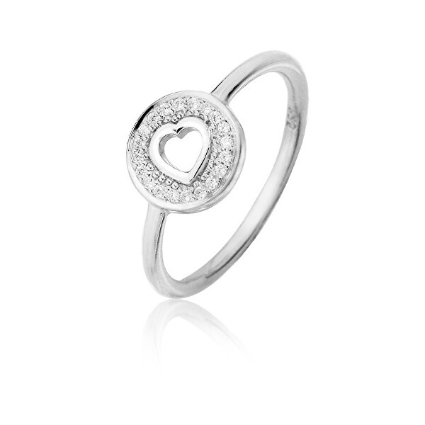JVD Romantický stříbrný prsten se zirkony SVLR0155SH8BI 55 mm