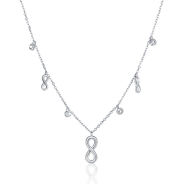 JVD Stříbrný náhrdelník se symboly Nekonečno SVLN0144XH2BI42
