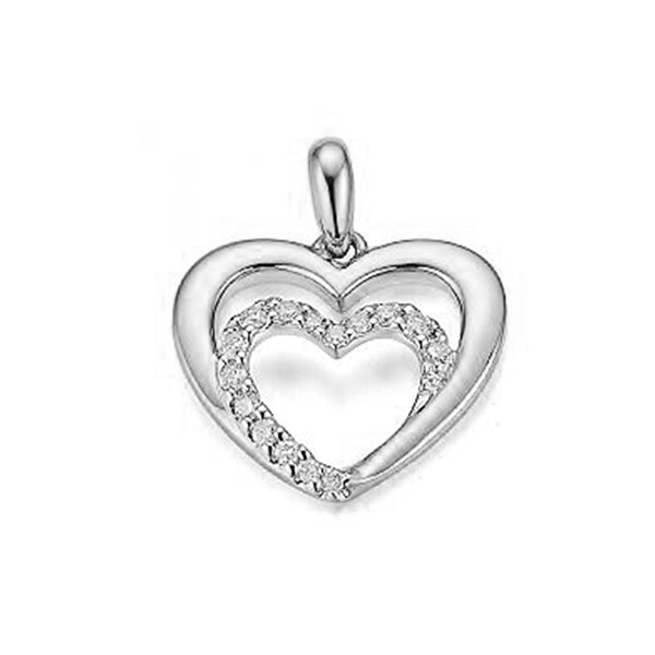 JVD Zamilovaný stříbrný přívěsek Srdce se zirkony SVLP0688XH2BI00
