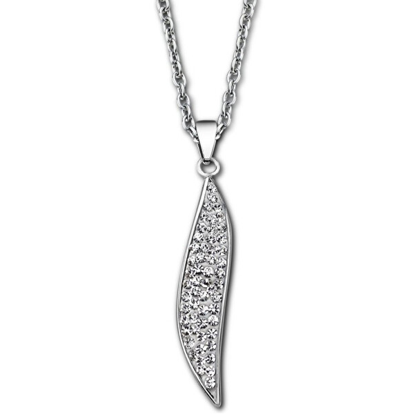 Lotus Style Třpytivý ocelový náhrdelník s krystaly LS1910-1/1