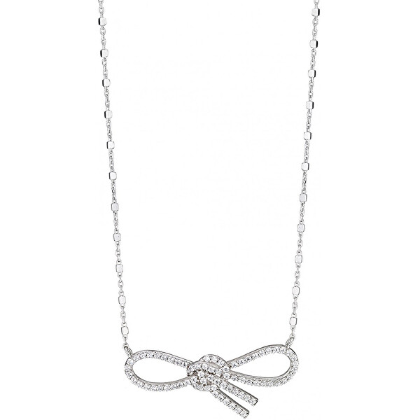 Morellato Stříbrný náhrdelník s třpytivou mašličkou 1930 SAHA03