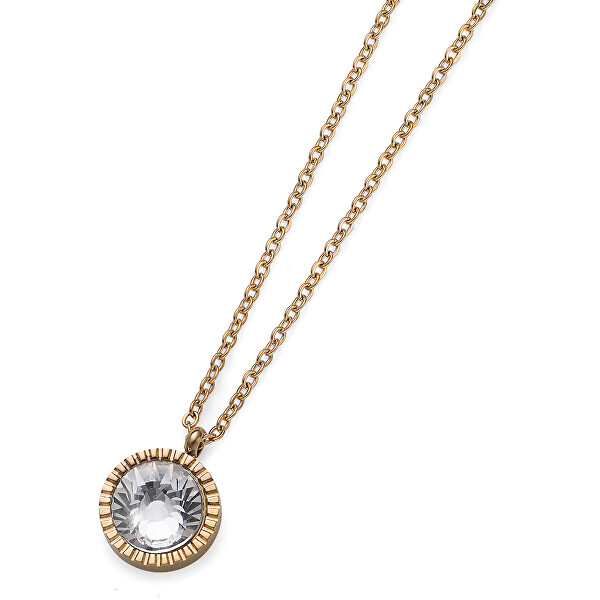 Oliver Weber Pozlacený náhrdelník s krystalem Joy 11972G