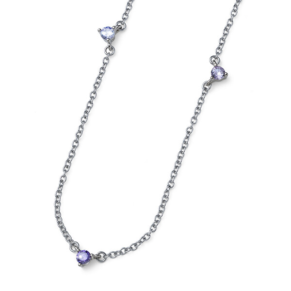 Oliver Weber Půvabný náhrdelník s fialovými zirkony 12221 VIO