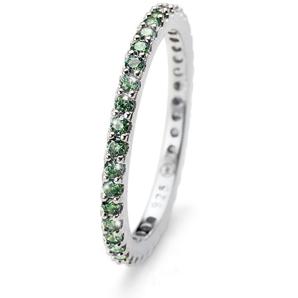 Oliver Weber Stříbrný prsten se zelenými krystaly Jolie 63225R GRE L (56 - 59 mm)