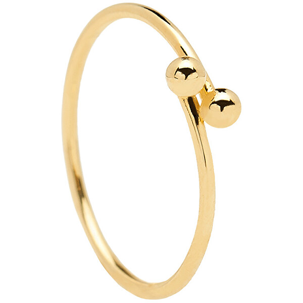 PDPAOLA Pozlacený minimalistický prsten ze stříbra AURA Gold AN01-128 50 mm