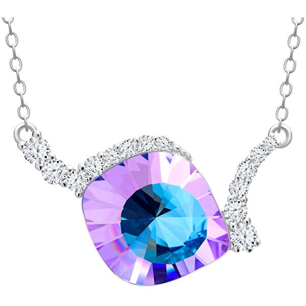 Preciosa -  Jedinečný stříbrný náhrdelník Pavo Vitrail Light 6118 43