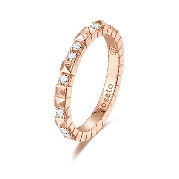 Rosato Originální bronzový prsten se zirkony Cubica RZA012 56 mm