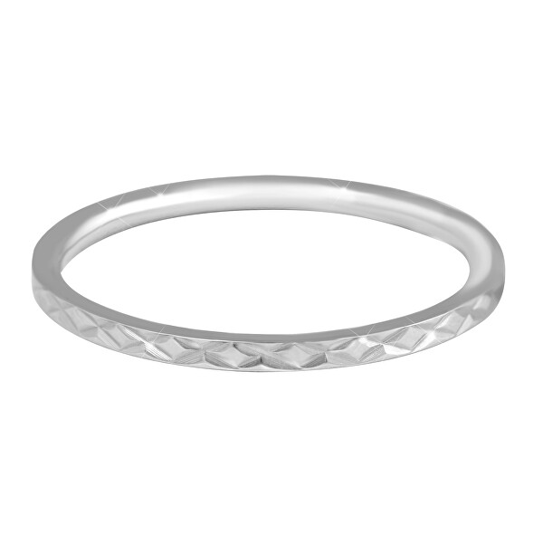Troli Minimalistický prsten z oceli s jemným vzorem Silver 60 mm