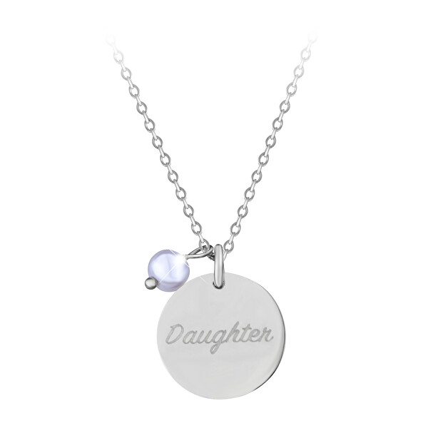 Troli Něžný ocelový náhrdelník s přívěskem a perlou Daughter