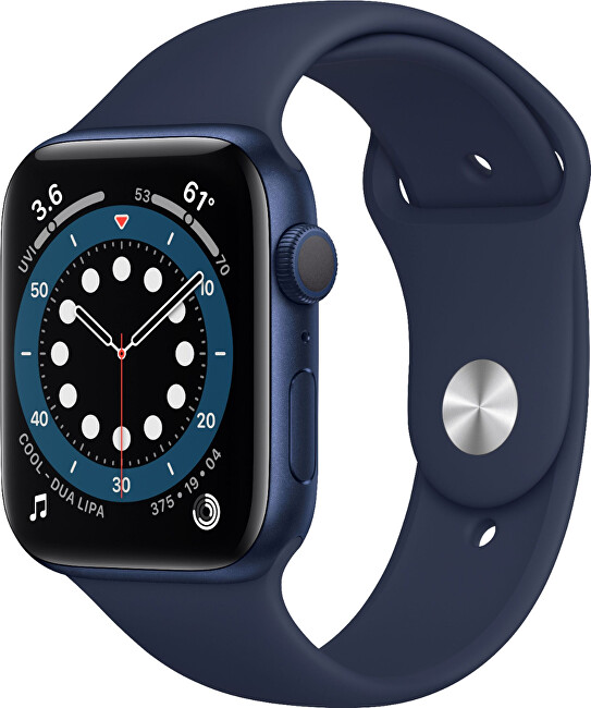 Apple Watch Series 6 40mm modrý hliník s námořnicky tmavomodrým sportovním řemínkem