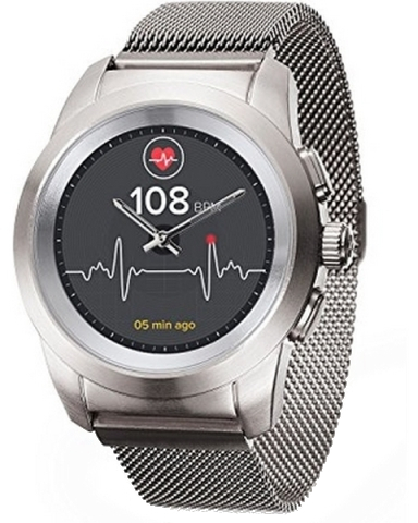 MyKronoz Hybridní hodinky ZeTime Elite Brushed Silver Milan - 39 mm