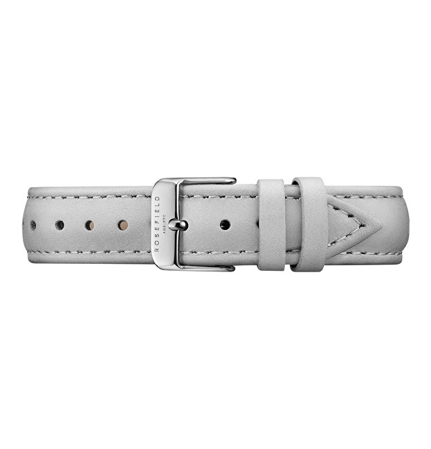Rosefield Grey Leather Bowery Strap Silver