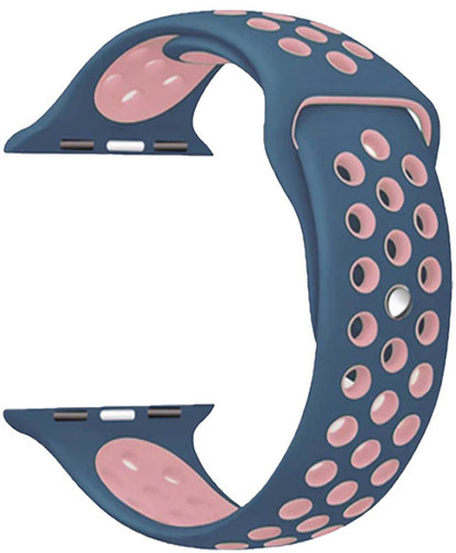 4wrist Silikonový řemínek pro Apple Watch - Tmavě modrá/Růžová 38/40 mm