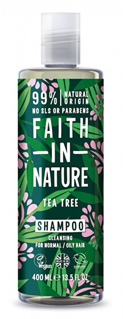 Faith in Nature Čistiace prírodné šampón pre normálne a mastné vlasy Tea Tree ( Clean sing Shampoo) 400 ml