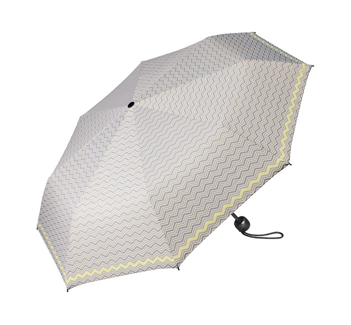 Esprit Dámský skládací deštník Mini Basic printed 50753 šedý se žlutým okrajem