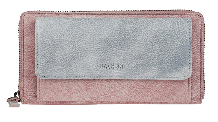 Lagen Dámská kožená peněženka 786-017 Plum/Silver