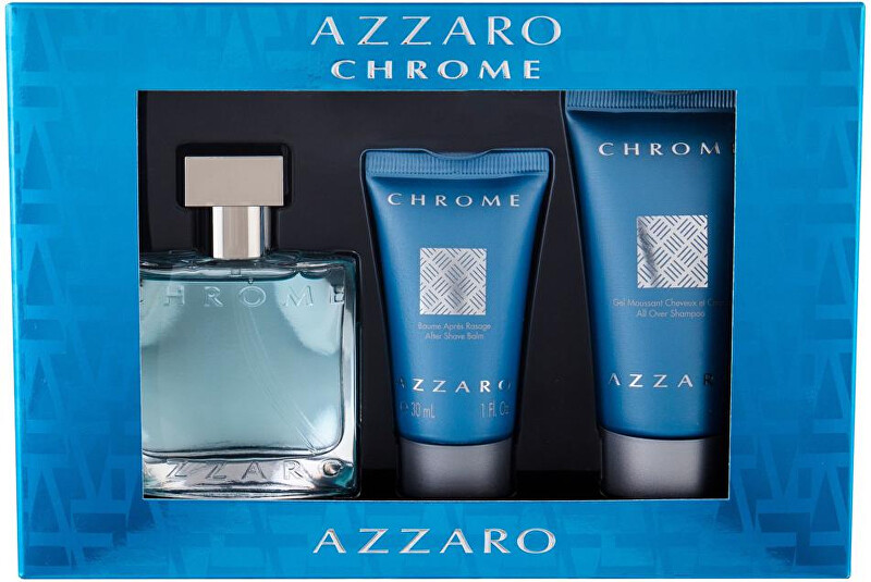 Azzaro Chrome - EDT 30 ml + balzám po holení 30 ml + sprchový gel 50 ml