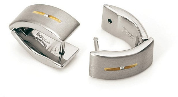 Boccia Titanium Pozlacené titanové náušnice s diamanty 0521-03