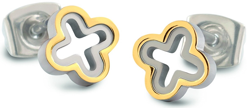 Boccia Titanium Titanové bicolor náušnice čtyřlístky 05016-02