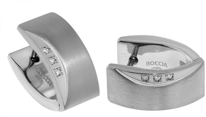Boccia Titanium Titanové náušnice s diamanty 05002-02