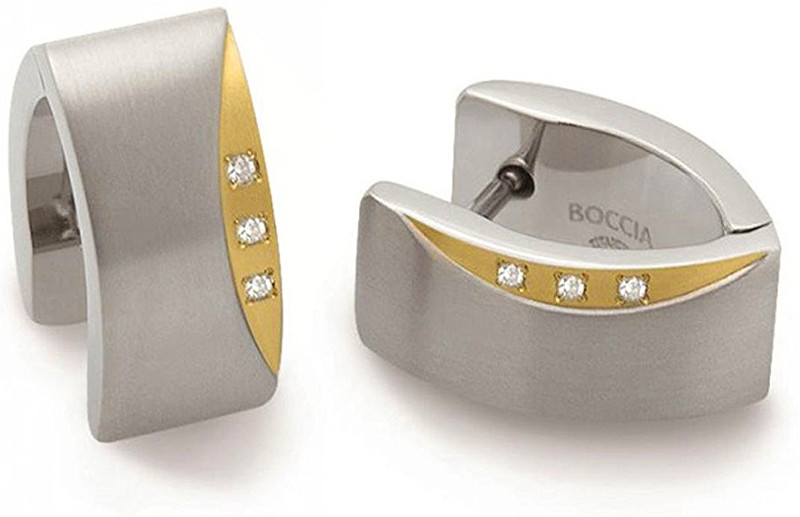 Boccia Titanium Titanové náušnice s pravými diamanty 05002-04