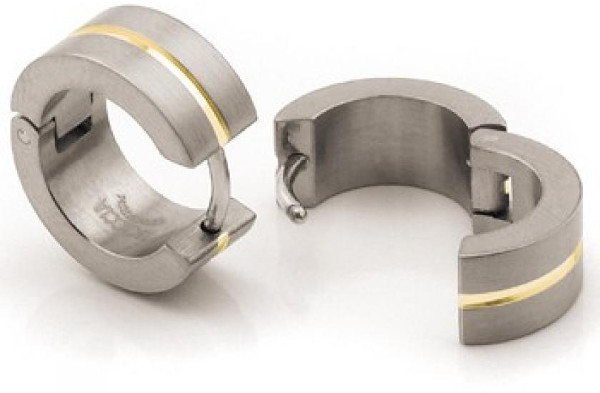 Boccia Titanium Titanové náušnice se zlatým středem 0503-03