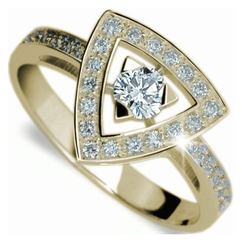 Danfil Luxusní zlatý prsten s diamanty DF1970z 53 mm