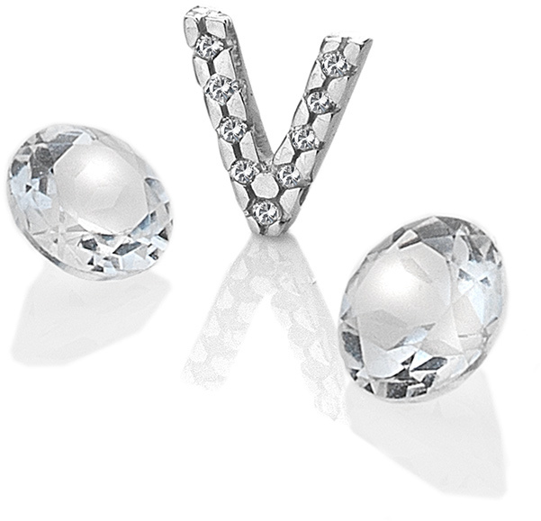 Hot Diamonds Element písmeno "V" s topazy Anais EX241