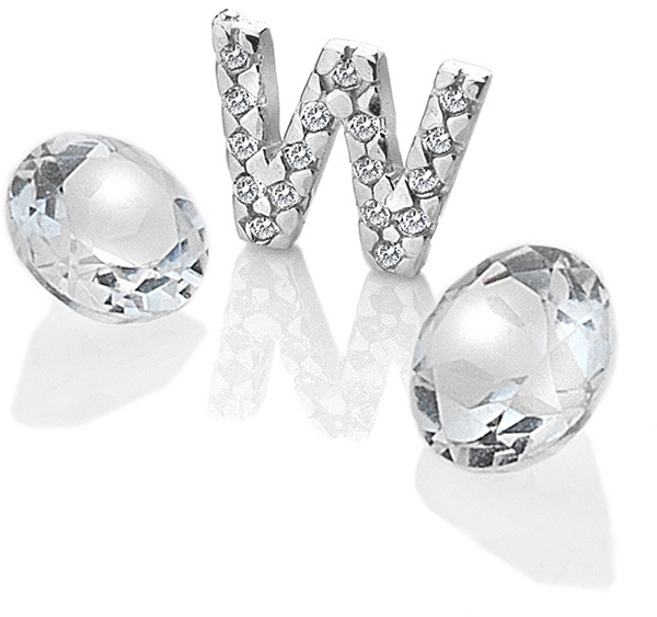 Hot Diamonds Element písmeno "W" s topazy Anais EX242