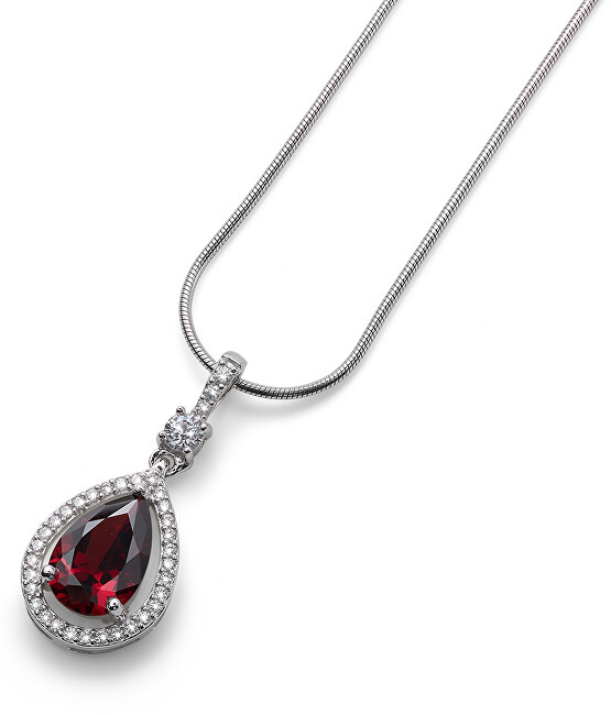 Oliver Weber Luxusný strieborný náhrdelník State 61151 RED (retiazka, prívesok)