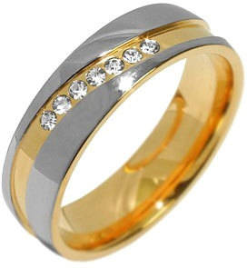 Silvego Snubní ocelový prsten pro ženy MARIAGE RRC2050-Z 61 mm